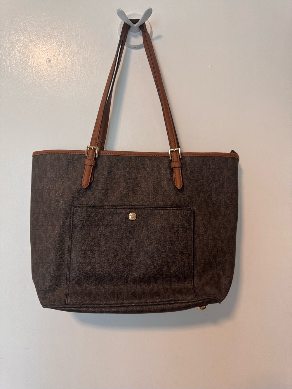 Michael Kors Brown Tote with Tan Straps